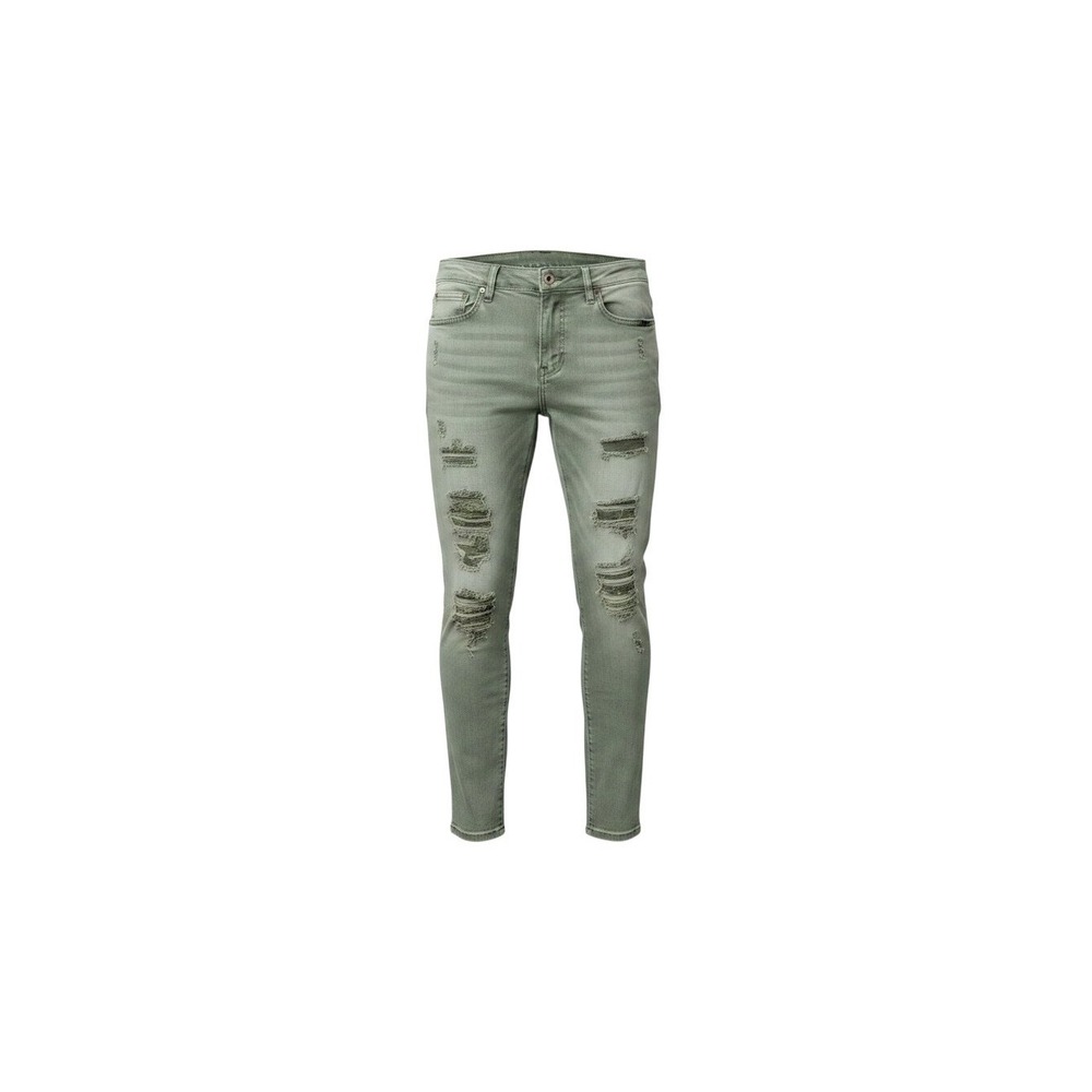 American Bazi Skinny Jeans Womens 11 Green Excellent Distressed Ripped RJH-847